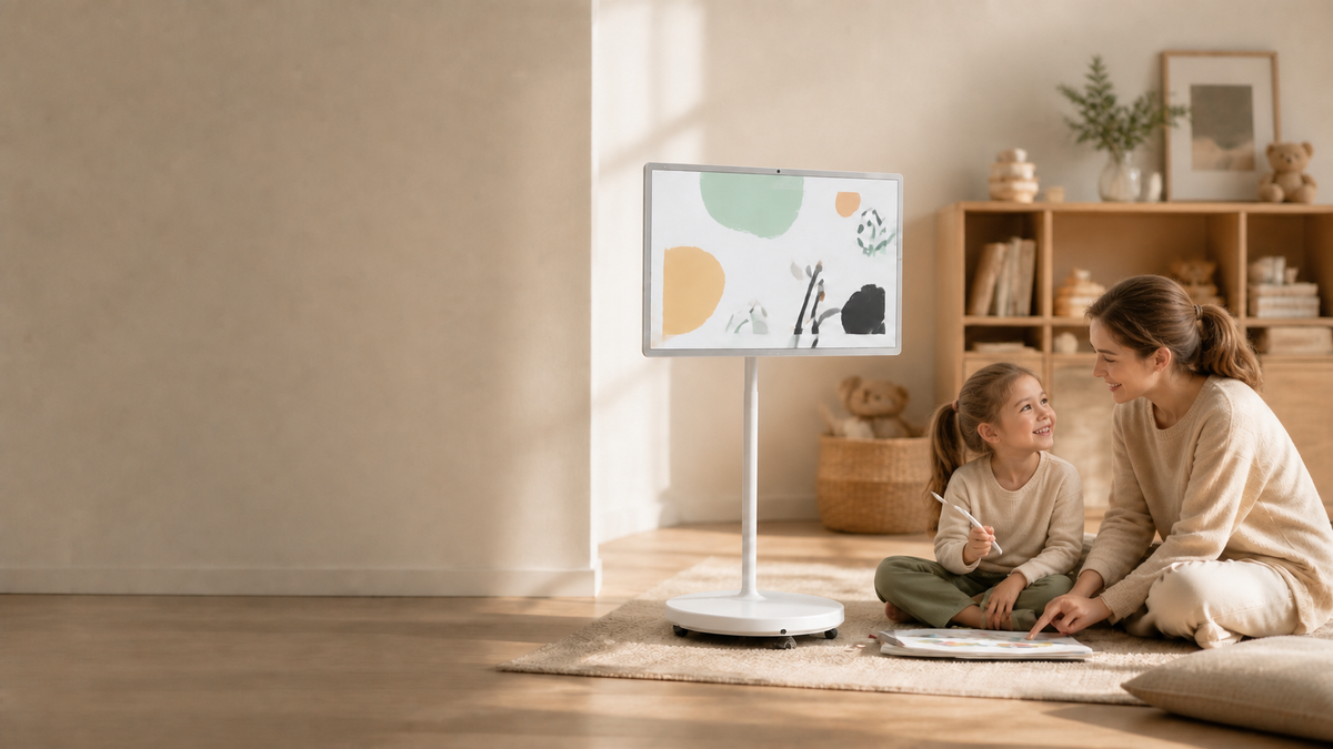 GFF mobile smart screen in an everyday home setting